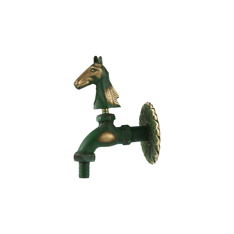 YT3012 verde, bibcock em forma de cavalo 1/2"