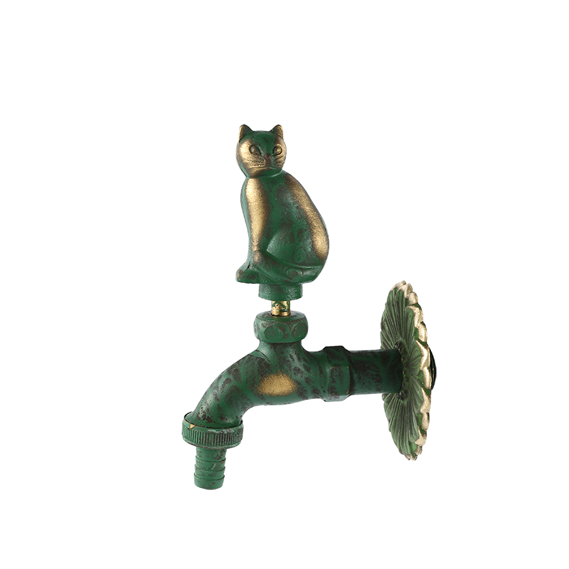 Bibcock em forma de gato YT3022, verde1/2"