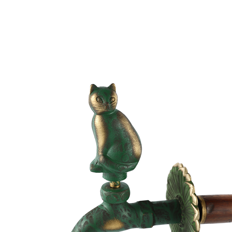 Bibcock em forma de gato YT3022, verde1/2"